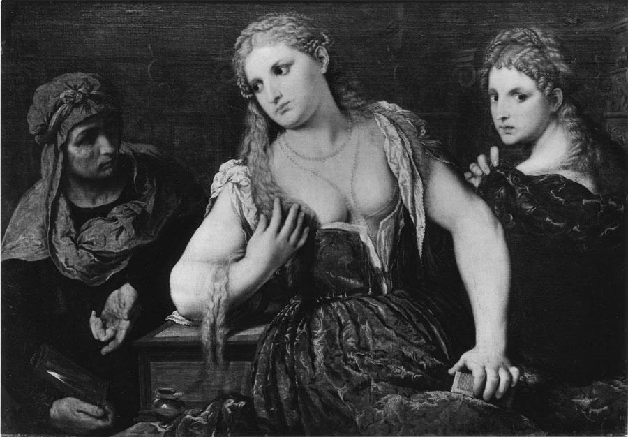 Giovane donna alla toilette con vecchia e giovane donna - Edimburgo, National Gallery of Scotland